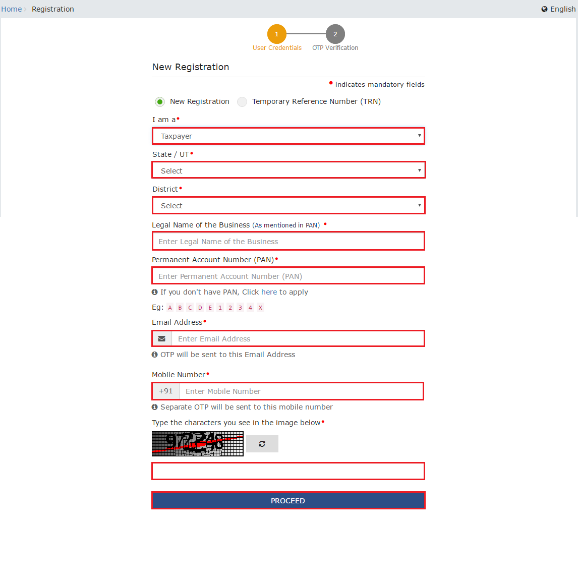 GST Registration Detail